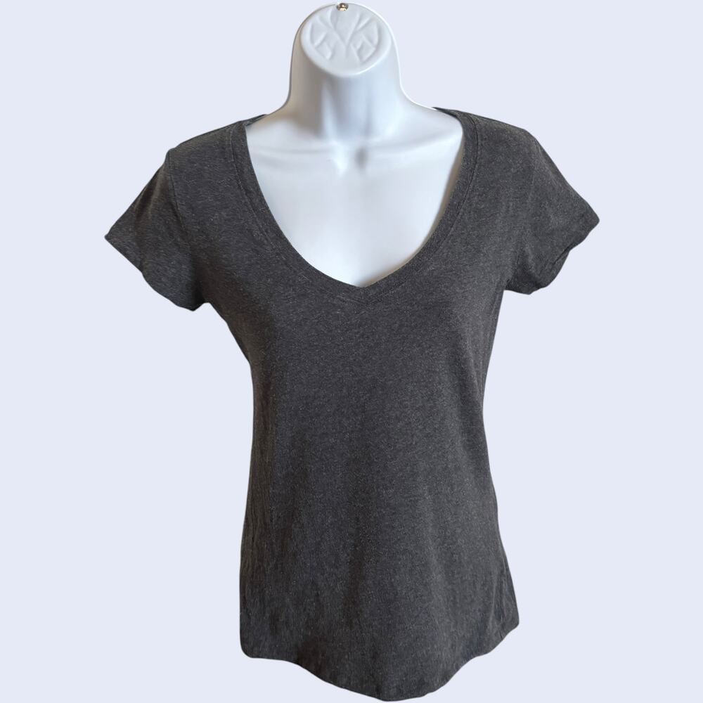 Pozzolo XS Casual V-Neck T-Shirt Gray Fitted